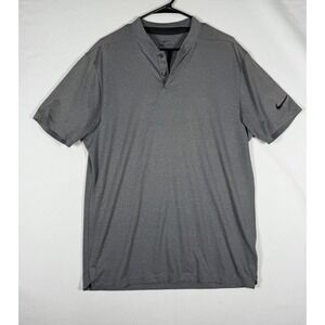Nike Polo Shirt Mens Medium Grey Vapor Heather Blade Collar Golf Tennis CT1941